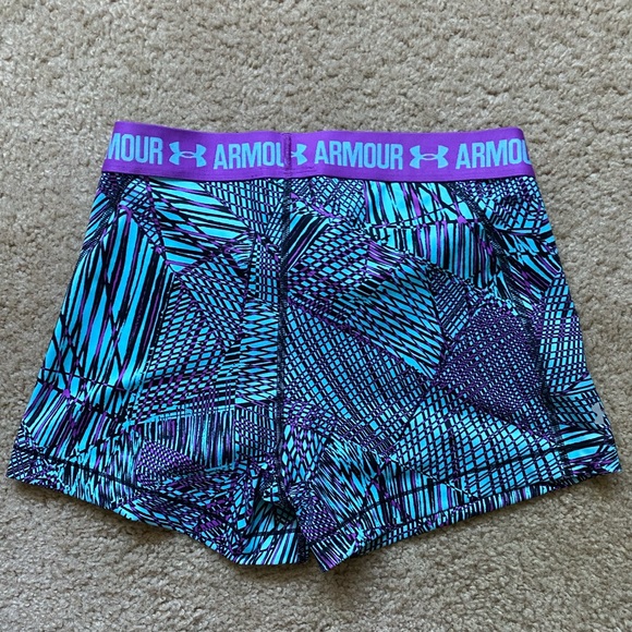 Under Armour shorty compression shorts, blue and purple, size L - Picture 4 of 5